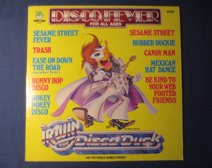 Vintage Records, IRWIN the DISCO DUCK, Disco Fever, Novelty Records, Children's Records, Kids Record, Kids Vinyl, Childrens Lp, 1978 Records