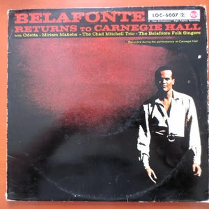 HARRY BELAFONTE, CARNEGIE Hall, Doppi Album, Vinile Vintage, Vinile, Dischi, Dischi Reggae, Vinile LP, Dischi Vintage, Dischi del 1960