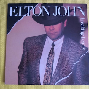 ELTON JOHN, Breaking HEARTS, Elton John Records, Elton John Albums, Elton John Vinyl, Elton John Lp, Vinyl Lp, Vintage Records, 1984 Records