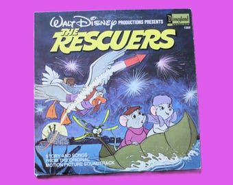Les sauveteurs, Disneyland Records, album vintage, disque de 1977, Lp vinyle