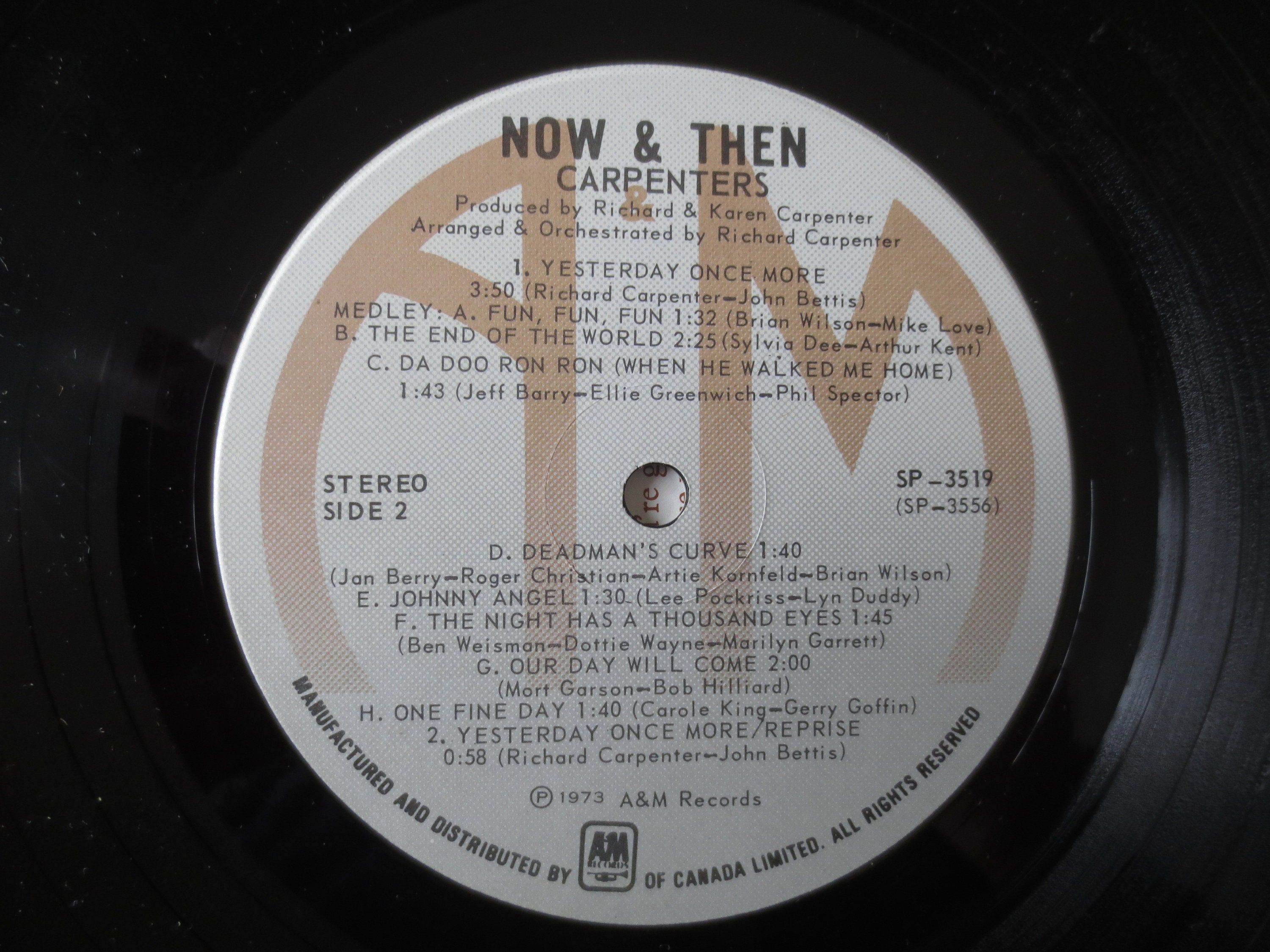 カーペンターズ、Now and Then、ヴィンテージアルバム、1973年レコード