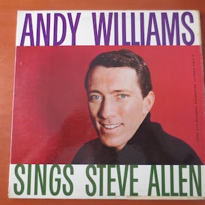 ANDY WILLIAMS, Sings Steve Allen, ANDY Williams Albums, Andy Williams Vinyl, Vintage Vinyl, Jazz Albums, Vinyl, Vintage Records, 1956 Record