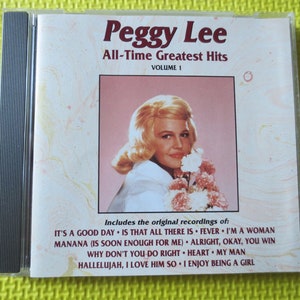 Vintage Cd, PEGGY LEE, GREATEST Hits, Peggy Lee Cd, Jazz Cd, Jazz Music Cd, Peggy Lee Lp, Music Cd, Country Music Cd, Cd, Compact Disc Music