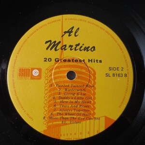 Vintage Records, AL MARTINO Record, 20 GREATEST Hits, Al Martino Album, Al Martino Vinyl, Al Martino Lp, Vinyl, Vinyl Albums, 1977 Records image 6