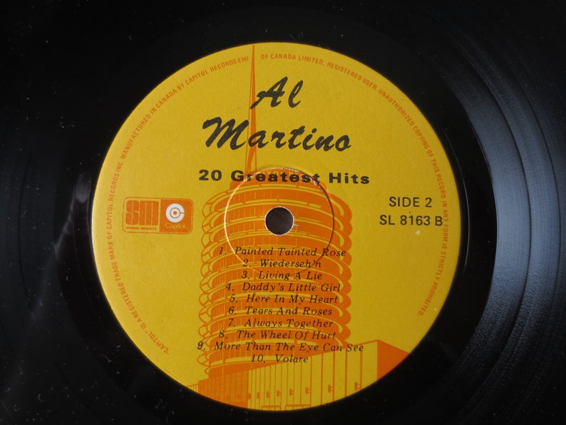 Vintage Records, AL MARTINO Record, 20 GREATEST Hits, Al Martino Album, Al Martino Vinyl, Al Martino Lp, Vinyl, Vinyl Albums, 1977 Records image 6