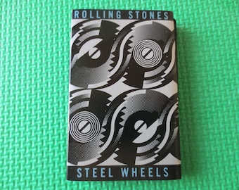 ROLLING STONES, Steel Wheels, Cinta de casete de 1989, Casete vintage