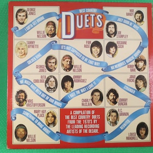 Vintage Records, BEST COUNTRY DUETS, Country Hits, Country Records, Willie Nelson Album, George Jones Album, Bobby Bare Album, 1980 Records
