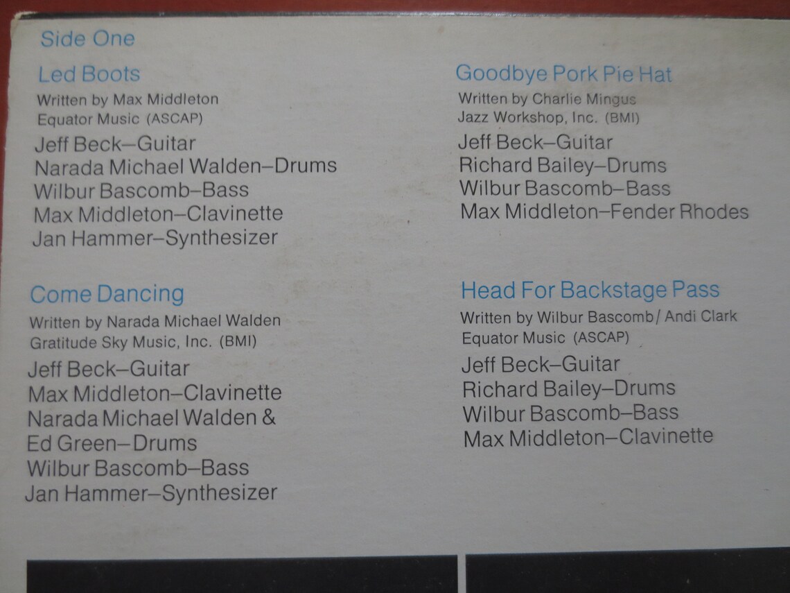 Vintage Records JEFF BECK WIRED Jeff Beck Album Jeff Beck | Etsy