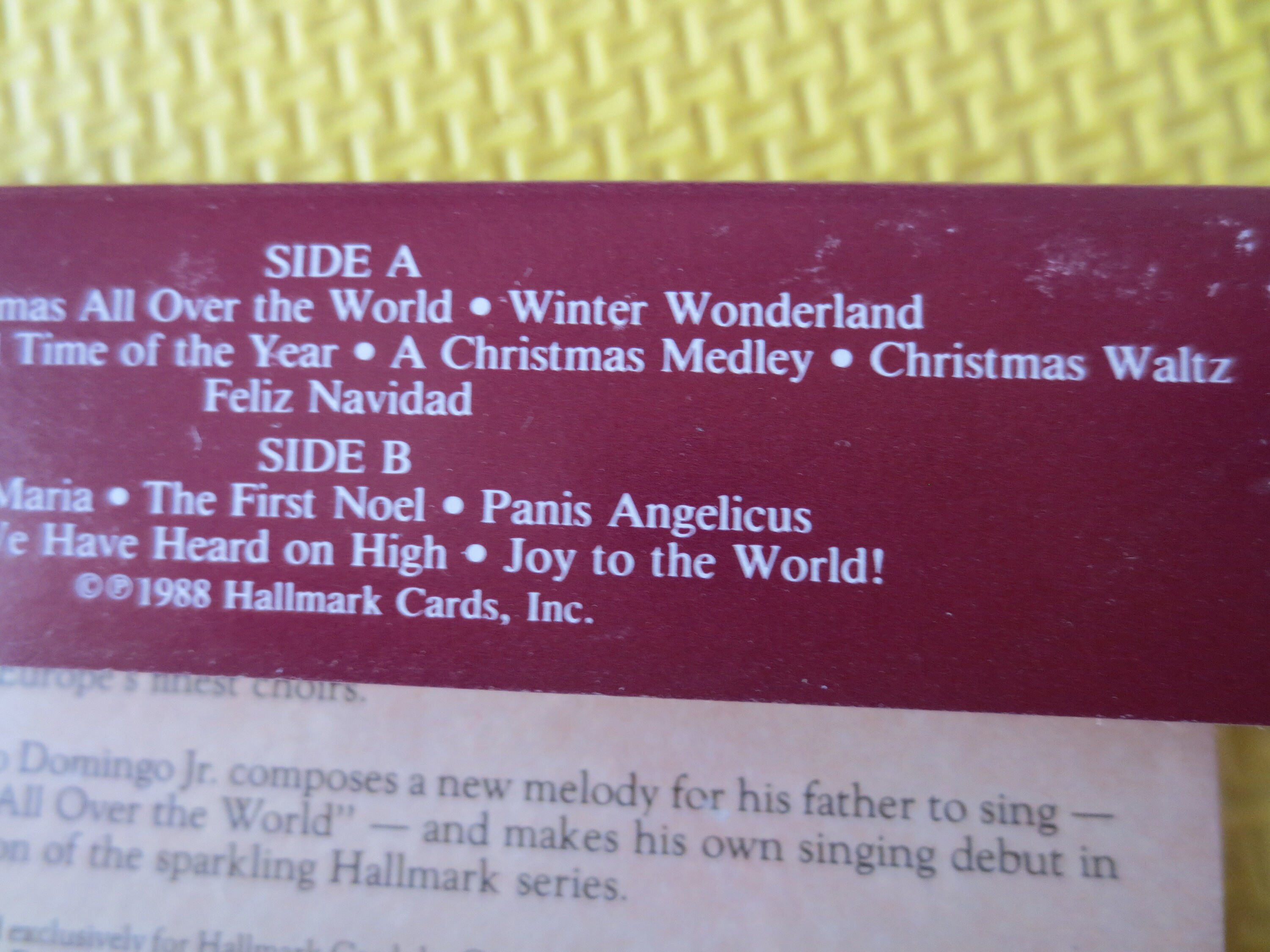 JOY to the WORLD, Christmas Music, 1988 Cassette Tape, Vintage