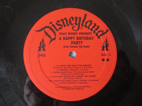 Vintage Winnie the Pooh Disneyland Record: 1967 Happy Birthday