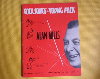Vintage 'Folk Songs for Young Folk' Sheet Music Book