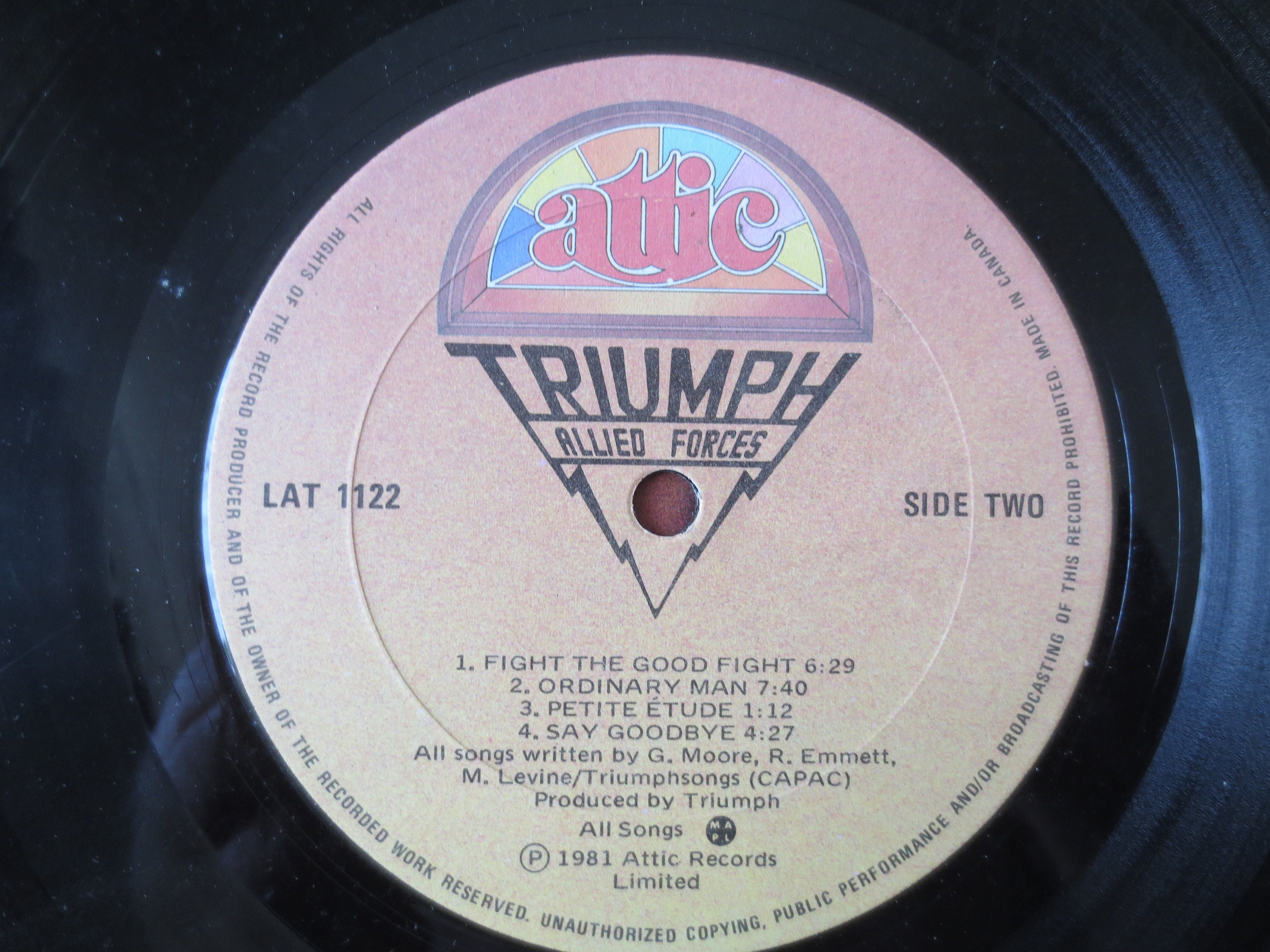 Vintage Triumph 'allied Forces' Vinyl Record - 1981 Rock