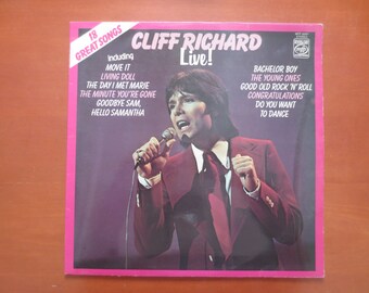 Vintage Cliff Richard LIVE Vinyl Record - 1972 Rock Pop Album