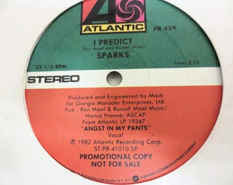 SPARKS, I Predict, Sparks Records, Sparks Albums, Sparks Lps, The Sparks Brothers, Rock Records, Lp, Vinyl Lp, Vintage Records, 1982 Records