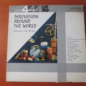 Vintage Records, PERCUSSION AROUND the WORLD, Drum Records, Drum Albums, Vintage Vinyl, Record Vinyl, Jazz Album, Vinyl Albums, 1961 Records