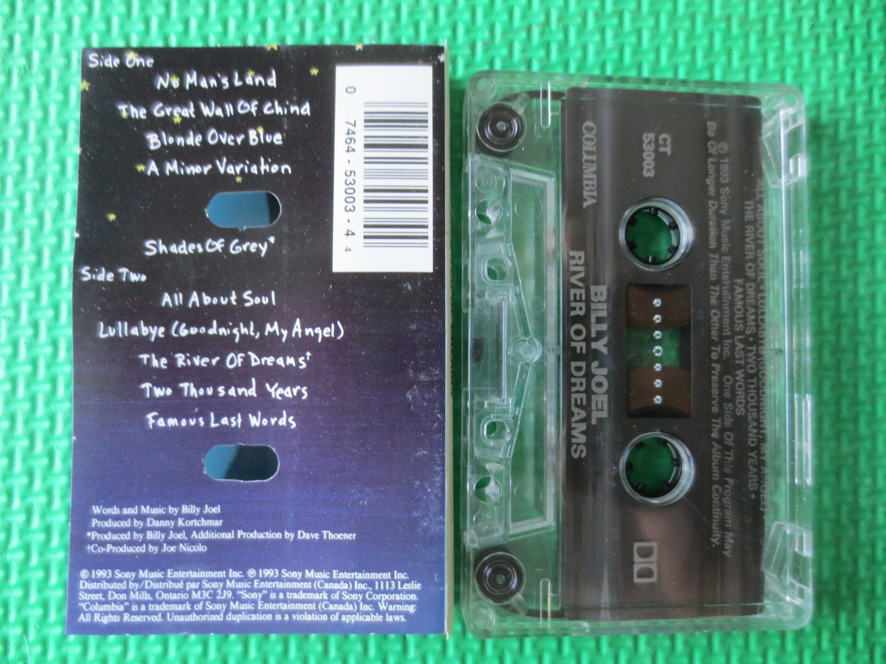 BILLY JOEL, River of DREAMS, 1993 Cassette Tape, Vintage Cassette