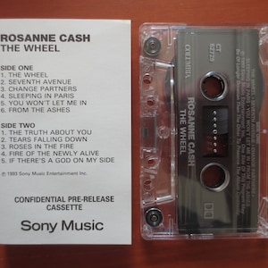 Vintage Cassette, ROSANNE CASH, The WHEEL Album, Rosanne Cash Tape, Rosanne Cash Album, Country Tape, Country Cassette, 1993 Cassette