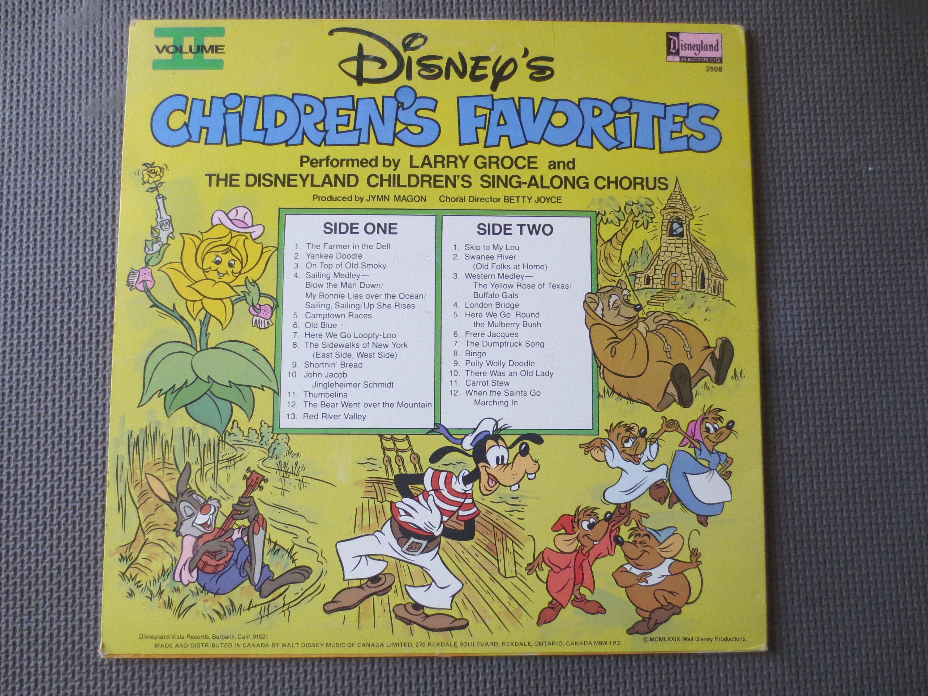 Vintage Records, DISNEY Album, CHILDRENS FAVORITES