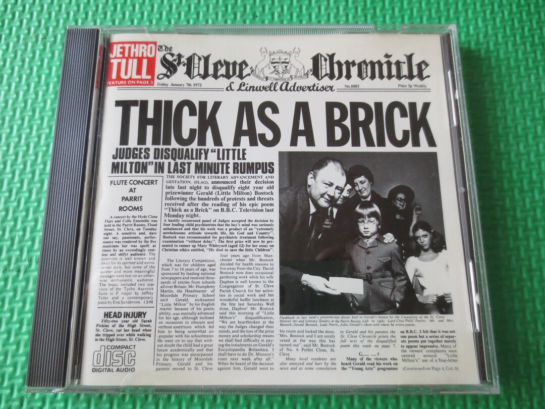 Vintage Jethro Tull CD - Thick as a Brick - 1985 Rock - Etsy