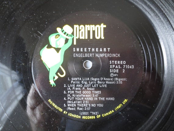 Engelbert Humperdinck - Sweetheart Vinyl Record Album - 1971 - Etsy