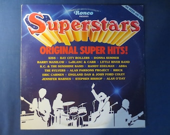 SUPERSTARS, Ronco Records, Album Vintage, Disco del 1978, Vinile LP