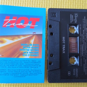 Vintage Cassette, HOT TRAX, CASSETTE Music, Commodores Tapes, Bryan Adams Tapes, Tape Cassette, Music Cassette, Pop Cassette, 1985 Cassette