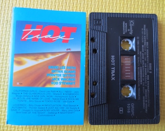 Vintage Cassette, HOT TRAX, CASSETTE Music, Commodores Tapes, Bryan Adams Tapes, Tape Cassette, Music Cassette, Pop Cassette, 1985 Cassette