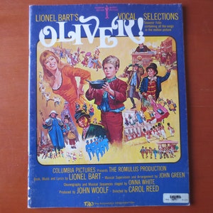 Vintage Books, OLIVER, Sheet Music, SOUNDTRACK, Music Books, Piano Music Book, Sheet Music Book, Music Sheets, Vintage Music Book, Music