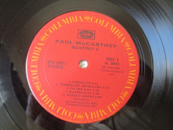 PAUL Mccartney, Mccartney II, the Beatles, 1980 Record, Vintage