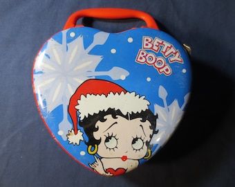 Vintage Lunch Pail, TIN Box, BETTY BOOP, Lunch Pail, Tin Lunch Pail, Tin Lunch Box, Tin Heart, Tin Heart Box, Cartoon Box, Tin Cartoon, Tins