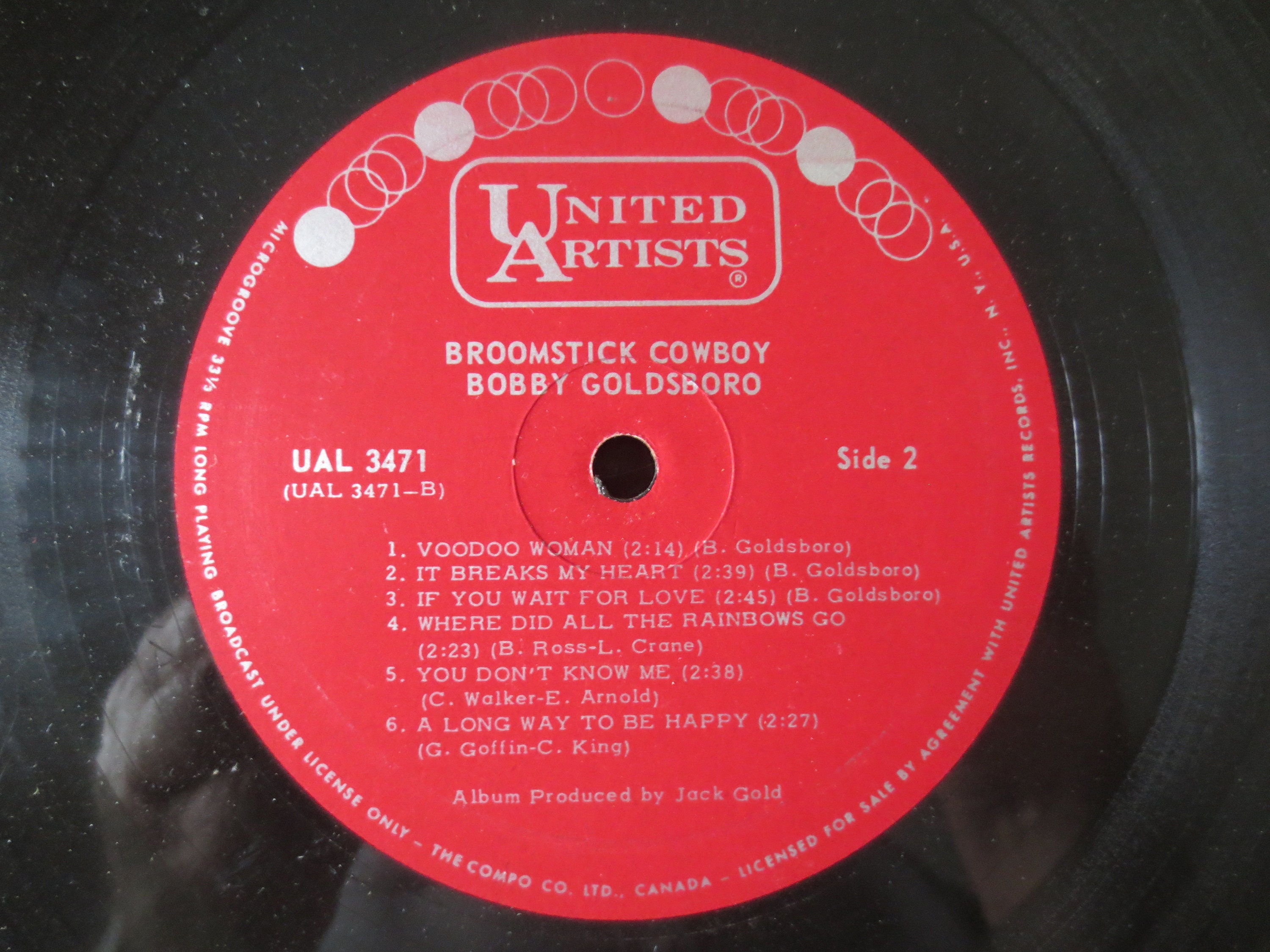 Vintage Records BOBBY GOLDSBORO BROOMSTICK Cowboy Vintage Etsy
