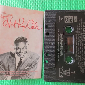Vintage Cassette, NAT KING COLE, Unforgettable, Nat King Cole Lp, Tape Cassette, Jazz Cassette, Jazz Tapes, Music Cassette, 1991 Cassette