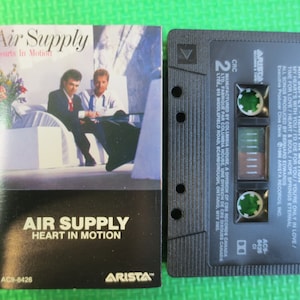 AIR SUPPLY, HEART in Motion, Air Supply Cassette, Air Supply Tape, Tape, Air Supply Album, Tape Cassette, Pop, Cassette Music, 1986 Tape