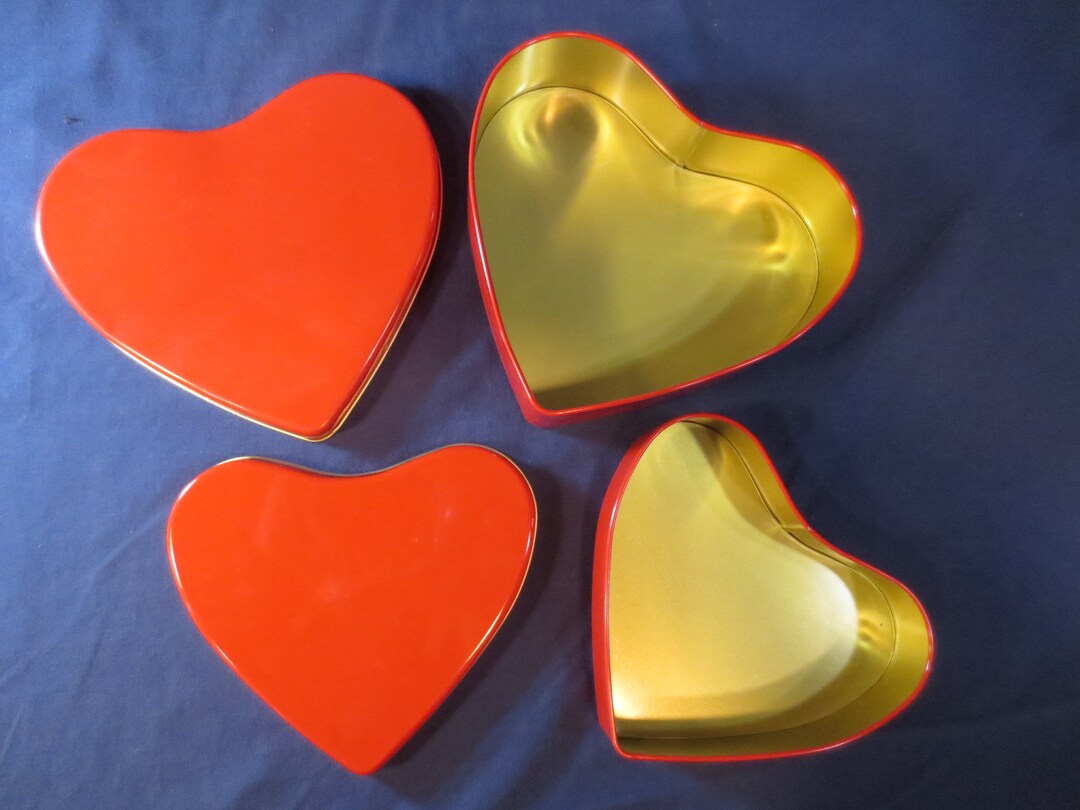 Vintage Tin BOX Tin Can TIN HEART Collectible Tin Box Etsy