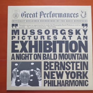LEONARD BERNSTEIN, MUSSORGSKY Album, New York Orchestra, Classical Record, Classical Vinyl, Classical Album, Vintage Record, 1981 Records