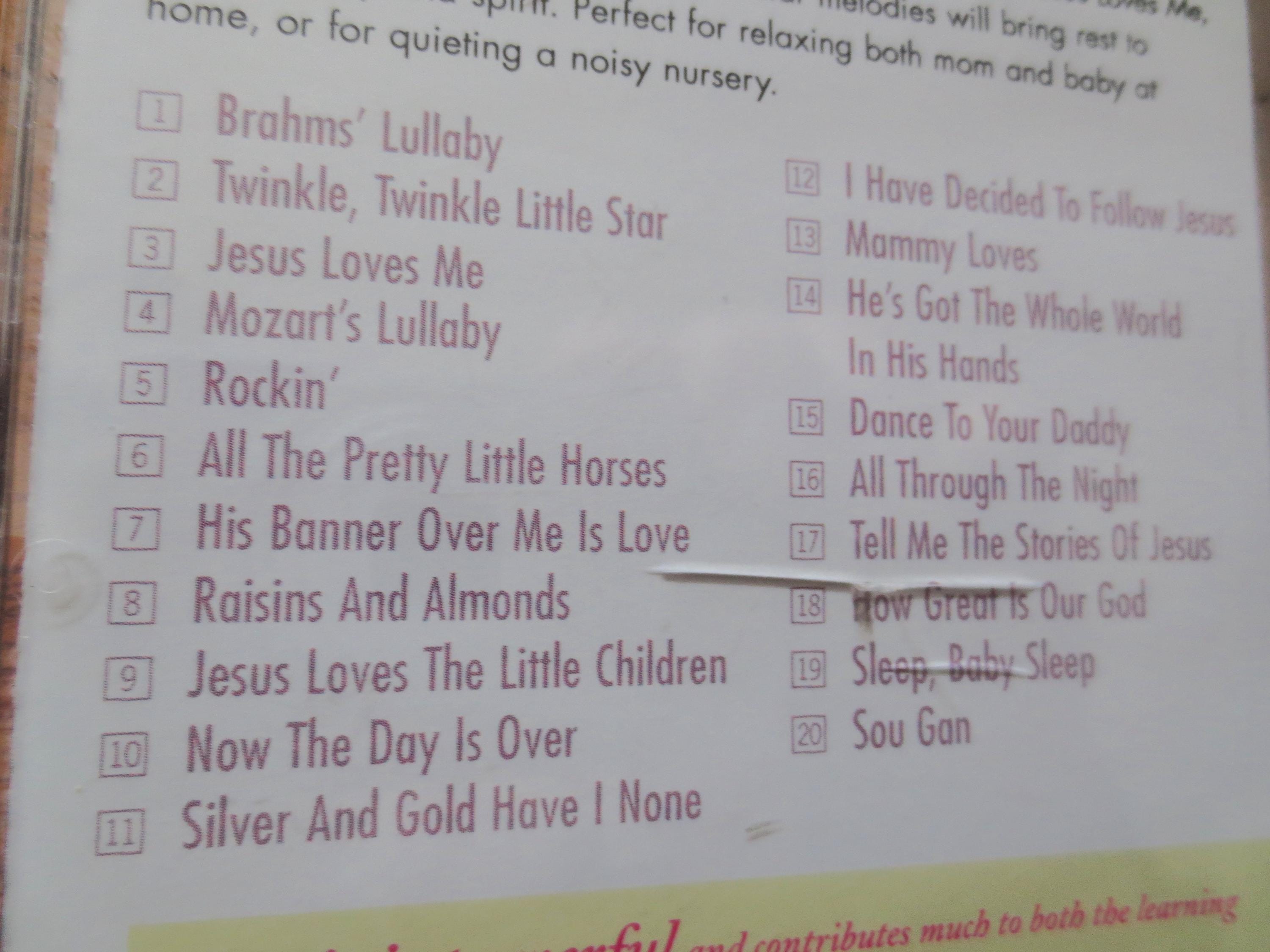 Baby's FIRST LULLABIES, Children's Music, 2005 Compact Disc
