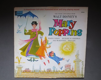 MARY POPPINS, Disneyland, Vintage Album, 1964 Record, Vinyl Lp