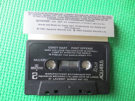 Delegatie Wild Sanctie Vintage Cassette COREY HART FIRST Offense Corey Hart - Etsy