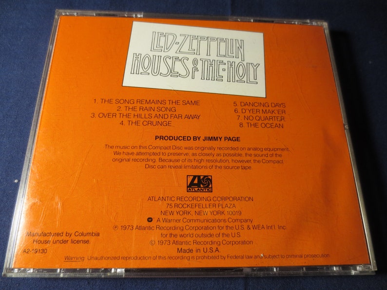 Vintage Cd's LED ZEPPELIN HOUSES of the Holy 1987 image 4