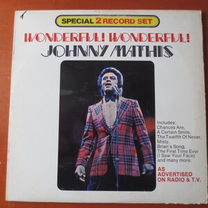 Vintage Records, JOHNNY MATHIS, Wonderful, Double Album, Vintage Vinyl, 1972 Records, Vinyl Records, Country Record, Vinyl Lp, 1974 Records