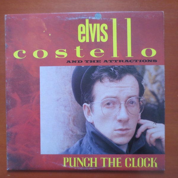 Disques vintage, ELVIS COSTELLO, Punch the Clock, Disque rock, Vinyle New Wave, Lp Elvis Costello, Disques vinyle, Lp vinyle, Lps, Disques 1983