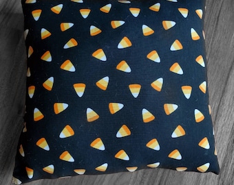 Candy Corn Small Square Halloween Throw Pillow