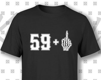 Geburtstags-Shirt l 60. Geburtstag l 59+1 T-Shirt für Rocker l Geburtstag Mann Frau l witziges Tshirt Geschenk zum Geburtstag l 60 Jahre