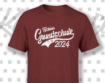 Tschüss Grundschule 2024 l Fair Wear T-Shirt  | Geschenkidee | Schulübergang | Geschenk weiterführende Schule | Outfit letzter Schultag