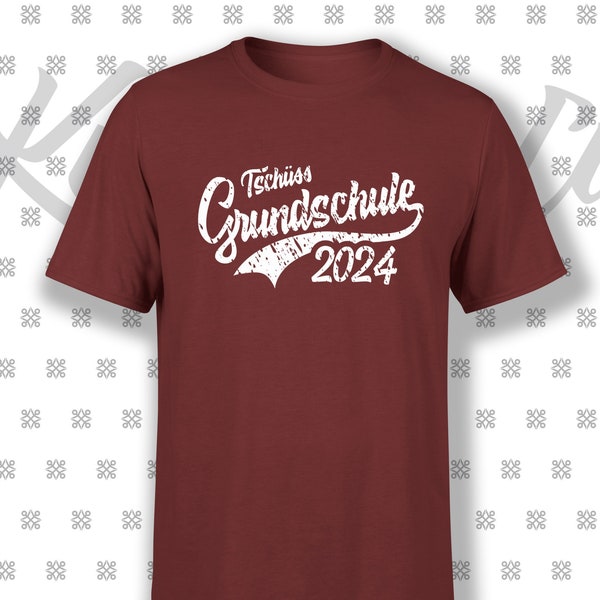 Tschüss Grundschule 2024 l Fair Wear T-Shirt  | Geschenkidee | Schulübergang | Geschenk weiterführende Schule | Outfit letzter Schultag