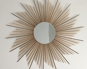 SUN mirror, 70s style/bohemian, Starburst Mirror, 35” Mirror, Wall Sculpture, Wall Mirror, Vintage Mirror, Handmade mirror, Retro Mirror