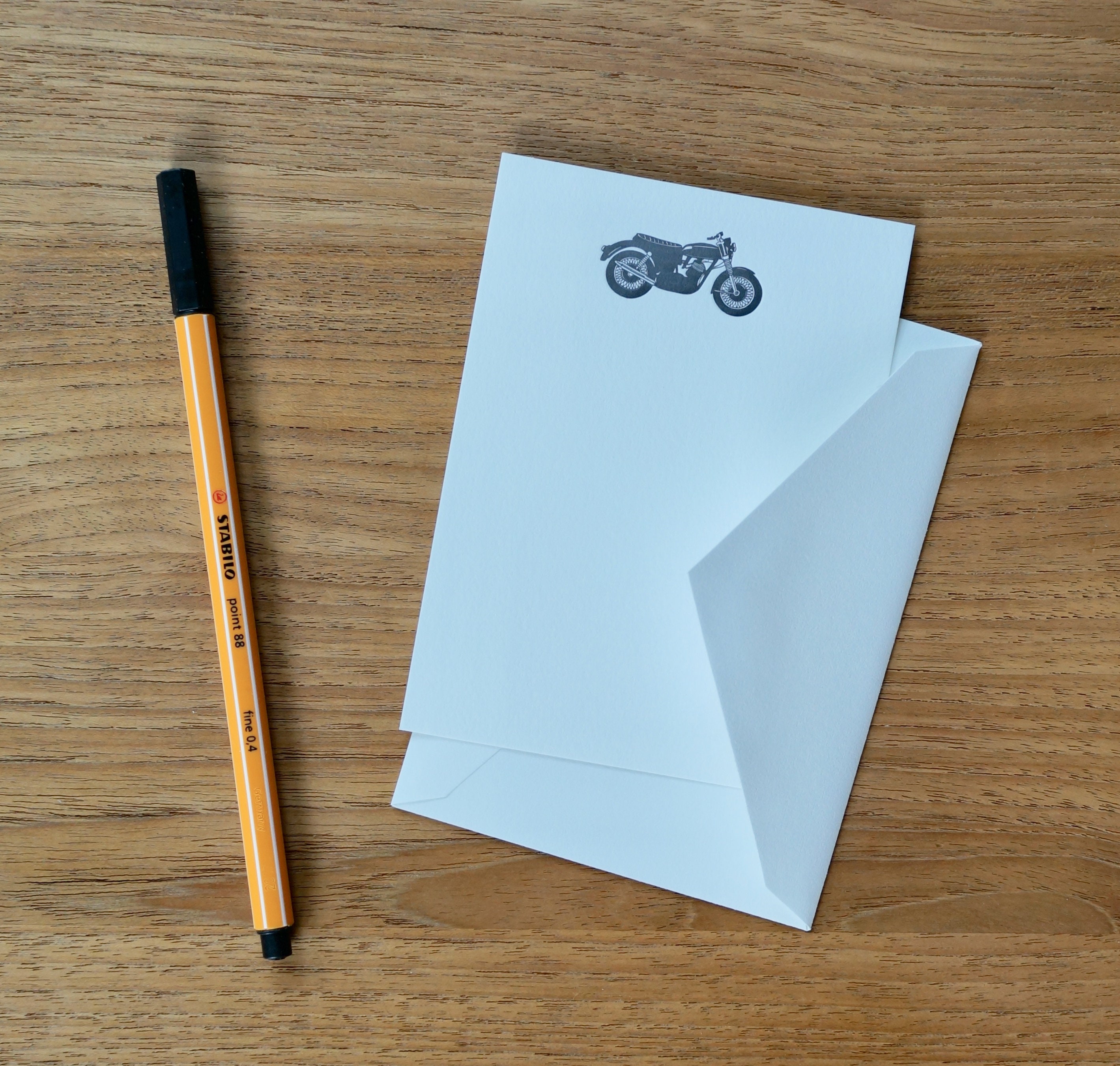 Motorcycle Letterpress Stationery Set - Etsy.de