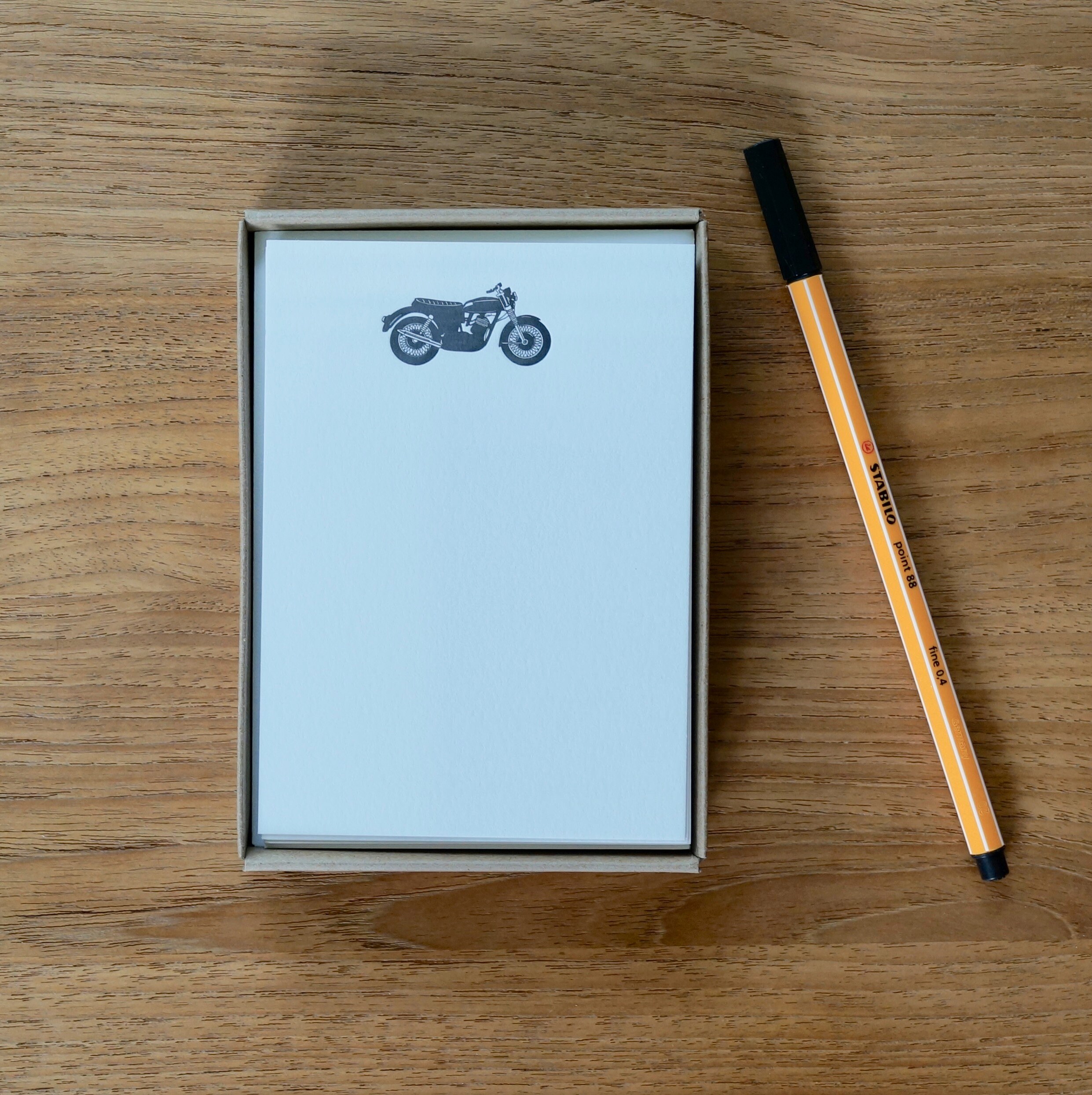 Motorcycle Letterpress Stationery Set - Etsy.de