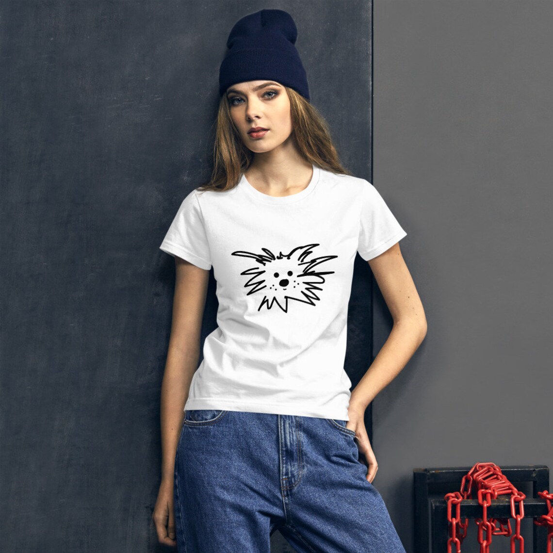 Whimsical Dog Tshirt Cute Dog Tshirt Womens Dog Shirt Dog Doodle Tee