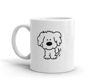 Wag More Bark Less Mug | Cute Dog Mug | Dog Mug | Black and White Dog Mug | Fun Dog Mug | Dog Lovers Gift